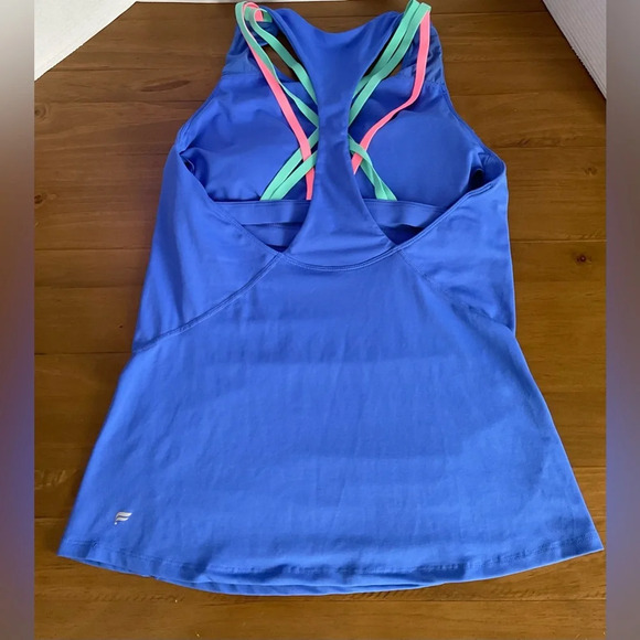 Fabletics Blue Fitted Sleeveless Muscle Tee - Picture 2 of 3